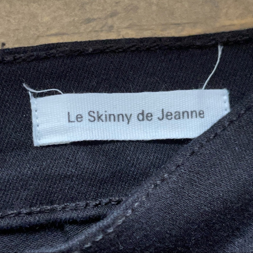 FRAME Denim Le Skinny De Jeanne Flounce Raw Edge Flare Jeans Black - Picture 9 of 11
